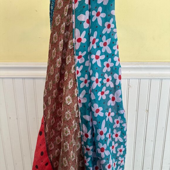 Liu Jo Silk Scarf 36" by 80" multi color multi print floral Super large - Picture 3 of 8